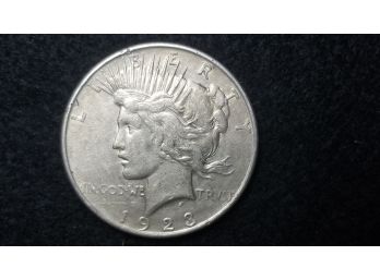US 1923 D Silver Peace Dollar - Very Good