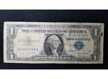 US Currency Silver Certificate - 1957 Series One Dollar - Fair