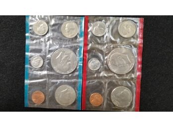 US Coin Mint Set - Bicentennial 1975 Mint Condition Coins In Plastic Enclosures - Philadelphia & Denver