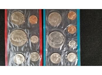 US Coin Mint Set - 1973 Mint Condition Coins In Plastic Enclosures - Philadelphia & Denver  Extra S Penny