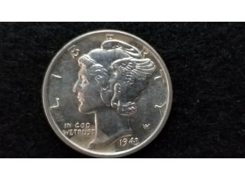 US 1943 Silver Mercury Dime - Extremely Fine