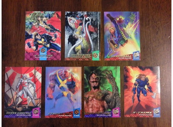 '94 Fleer Ultra X-Men - 7 Trading Card Lot - X-Factor, Wolverine Vs. Omega Red, Silver Samurai