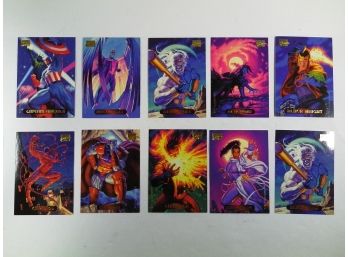 Marvel Masterpieces 1994 - 10 Trading Card Lot - Carnage, Captain America, Archangel