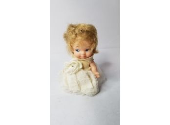 Vintage Uneeda Pee Wee Doll - Copyright 1955 - Blonde With Cream Colored Dress