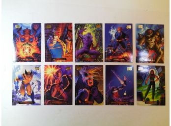 Marvel Masterpieces 1994 - 10 Trading Card Lot - Wolverine, Scarlet Witch, Sabretooth