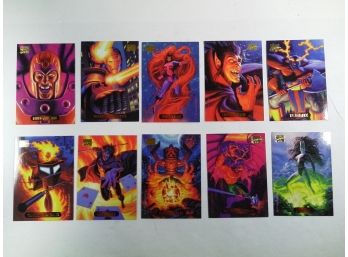 Marvel Masterpieces 1994 - 10 Trading Card Lot - Magneto, War Machine, Medusa