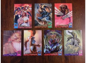 '94 Fleer Ultra X-Men - 7 Trading Card Lot - Wedding Of Cyclops & Jean Grey, Wolverine Vs. Thing, Sabretooth