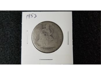 US 1853 Seated Liberty Half Dollar - Arrows And Rays (Only One Year Of This Type)