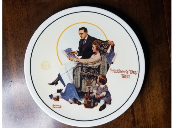 Commemorative Plate - Norman Rockwell Limited Edition Plate - Mother's Day 1991 - Building Our Future