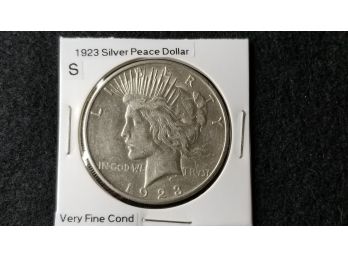 US 1923  S Silver Peace Dollar - Very Fine