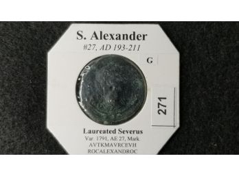 Ancient Roman Coin - S. Alexander - AD 193 - 211