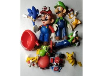 Nintendo / Sega Character Lot - Various Gaming Character Figures - Mario, Luigi, Pikachu And More..