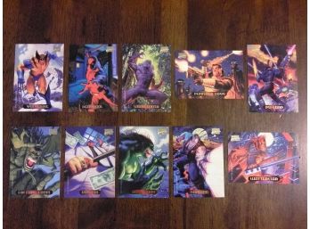 Marvel Masterpieces 1994 - 10 Trading Card Lot - Wolverine, Deadpool, Sabretooth
