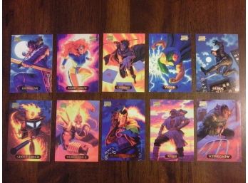 Marvel Masterpieces 1994 - 10 Trading Card Lot - Hawkeye, Jean Grey, Gambit