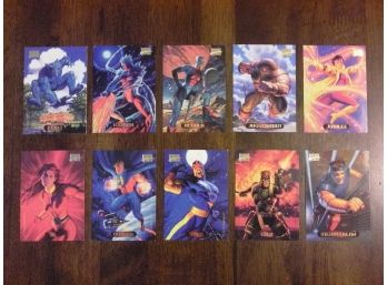 Marvel Masterpieces 1994 - 10 Trading Card Lot - Beast, Iceman, Nebula