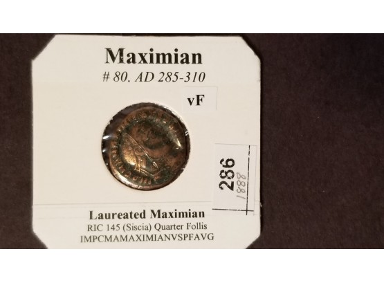 Ancient Roman Coin - Maximian 285-310 AD (over 1500 Years Old)