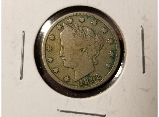 US 1892 Five Cents  - VG