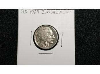 US 1929 Buffalo Nickel In Coin Collection Holder - Fine