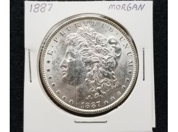 US 1887 Morgan Silver Dollar - AU Plus