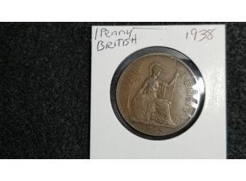 Britain - 1938 British One Penny - Bronze - King George IV - Uncirculated  Condition