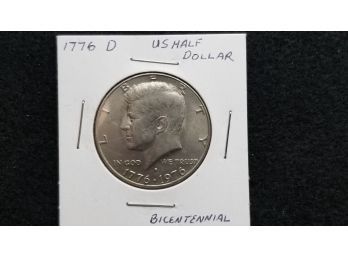 US 1976 D Kennedy Half Dollar - Almost Uncirculated