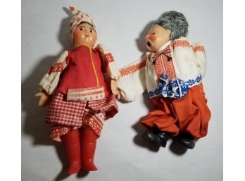 Vintage Russian Dolls - Male And Female Cloth/plastic Dolls - Beriozka