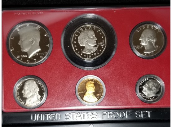 US Coin Proof Set - 1979 S Set Of Proof Coins In Holder - Brilliant Cameo Examples