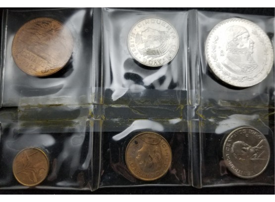 Mexico 1964 Proof Set - Silver Peso And Other Uncirculated Proof Coins