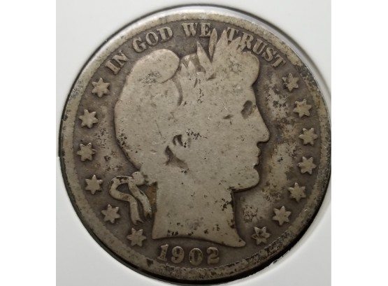 US 1902 S Barber Half Dollar  - Silver 1/2 Dollar - Fine