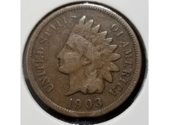 US 1903 Indian Head One Cent Penny - Fine