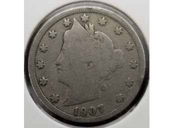 US 1907 Five Cents - Liberty Nickel - Fine