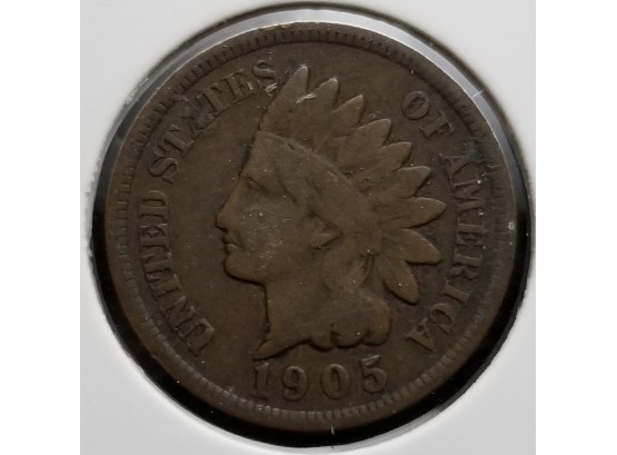 US 1905 Indian Head One Cent Penny - Very Fine