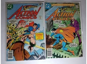 Comic Book Lot - 2 Vintage Comic Books - DC Action Comics #483 & #507 - 1st Appearance Of Starshine
