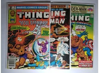 Marvel Comic Book Lot - 3 Marvel Two In One Comics Featuring The Thing