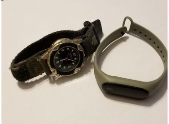 Lot Of 2 Watches - Fitness Watch & Arizona Jean Co. Watch With Timex Velcro Band