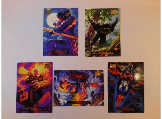 Marvel Masterpieces 1994 - 5 Trading Card Pack - Hawkeye & Black Panther