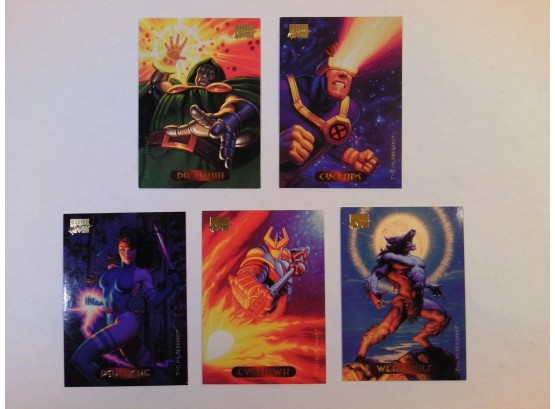 Marvel Masterpieces 1994 - 5 Trading Card Pack - Doctor Doom & Cyclops