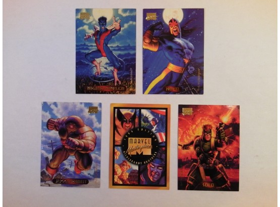 Marvel Masterpieces 1994 - 5 Trading Card Pack - Nightcrawler & Juggernaut