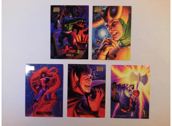 Marvel Masterpieces 1994 - 5 Trading Card Pack - Hulk & Loki