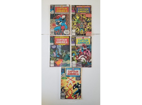 1st Appearance! - Crossbones In Captain America #360 - 5 Comic Books Lot - Marvel 1989