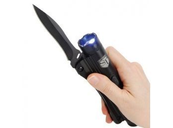 20 Million Volt Stun Knife W/Flashlight - Rechargeable - New In Box
