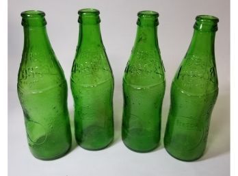 Lot Of 4 Fresca Bottles - No Return No Deposit - Vintage Green Glass Bottles