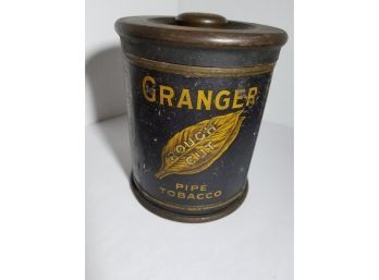Antique Granger Rough Cut Pipe Tobacco Tin - Vintage Metal Storage Tin