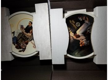 Set Of 2 Commemorative Plates - Norman Rockwell Limited Edition Plates - Mother's Day 1990 & 1991