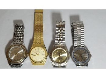 Lot Of 4 Analog Watches - Various Makers - Silver And Gold Tone