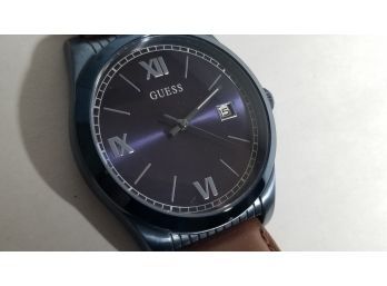 Guess Men's Watch - Leather Band - Date Display