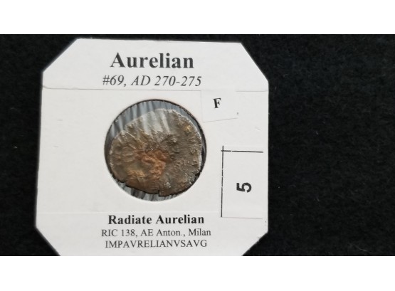 Ancient Roman Coin - Aurelian - 270 - 275 AD In Coin Holder
