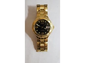 Guess Waterpro Watch - Gold Tone With Black Face - Date Display - G75656G