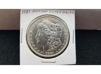 US 1881 Morgan Silver Dollar - Almost Uncirculated Condition