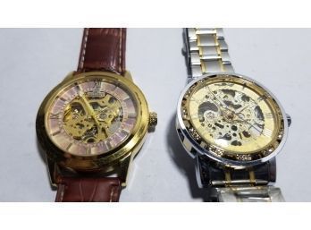 Lot Of 2 - Automatic/Hand Wind Skeleton Style Watches
